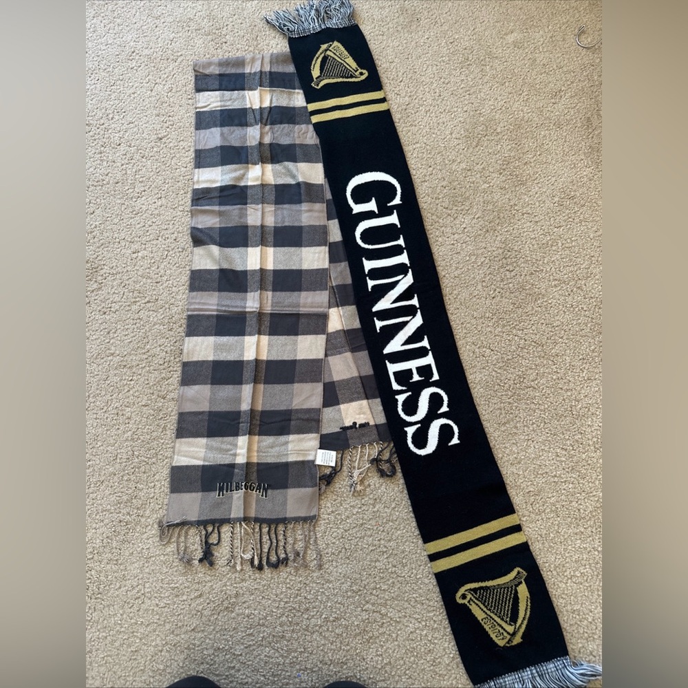 TWO St. Patrick’s Day Scarves - Guinness (Double Sided) And Kilbeggan